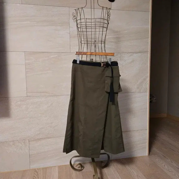 [BUNJANG] VOV Belt Pocket Long Skirt / [67] 보브 밸트 포켓 롱 스커트