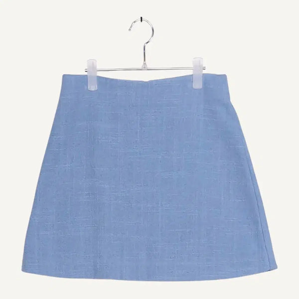 [BUNJANG] YOUR NAME HERE Blue Boucle Mini Skirt / [가격인하]  유어네임히얼 YOUR NAME HERE 파란색 부클 미니 치마 _A647