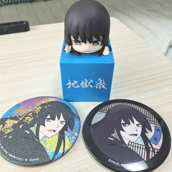 [BUNJANG] Hell's Paradise Touma Higurashi Character Acrylic Stand & Pin Badge Bundle / 지옥락 토우마 힛카게 피규어, 핀뱃지 일괄