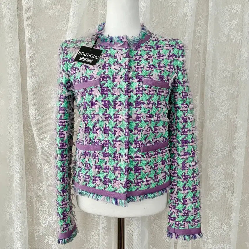 [BUNJANG] Boutique Moschino Tweed Jacket (Mint, Lavender, Pink) / XS) 새상품 부티크 모스키노 트위드 자켓