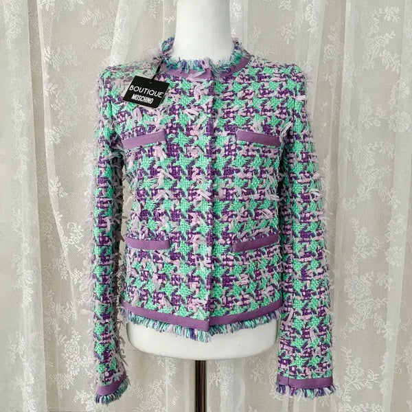 [BUNJANG] Boutique Moschino Tweed Jacket (Mint, Lavender, Pink) / XS) 새상품 부티크 모스키노 트위드 자켓
