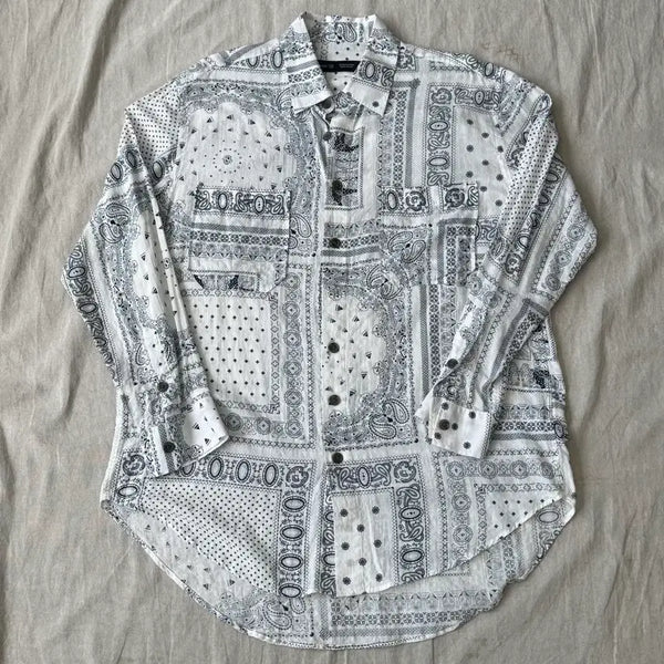 [BUNJANG] Attention Row Linen Paisley Shirt / 어텐션로우 린넨 페이즐리 셔츠 1(105)