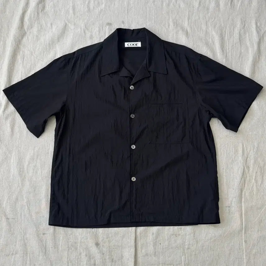 [BUNJANG] COER Oversized Nylon Pocket Short Sleeve Shirt / 쿠어 오버핏 나일론 포켓 반팔 셔츠 S(100)