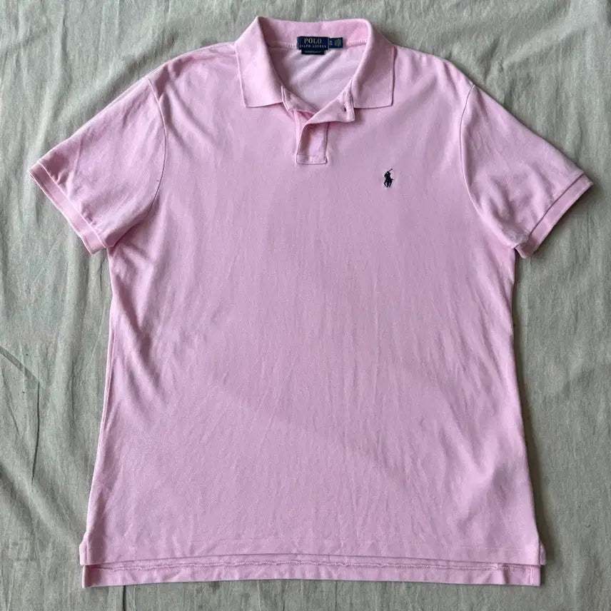 [BUNJANG] Polo Ralph Lauren Custom Slim Fit Pink Short Sleeve Polo Shirt XL / 폴로랄프로렌 커스텀슬림 오버핏 핑크 반팔 카라티 XL