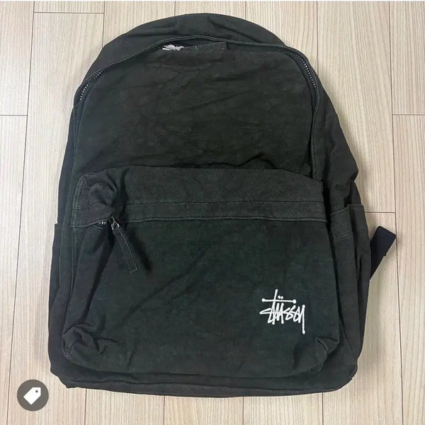[BUNJANG] Stussy Canvas Washed Backpack Black / 스투시 캔버스 워시드 백팩 블랙