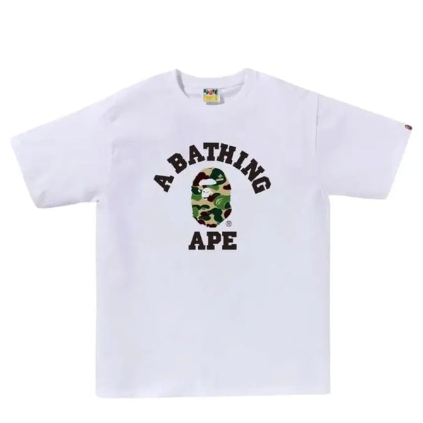 [BUNJANG] BAPE ABC Camo College T-Shirt White Green / 정품 베이프 ABC 카모 컬리지 티셔츠 화이트 그린