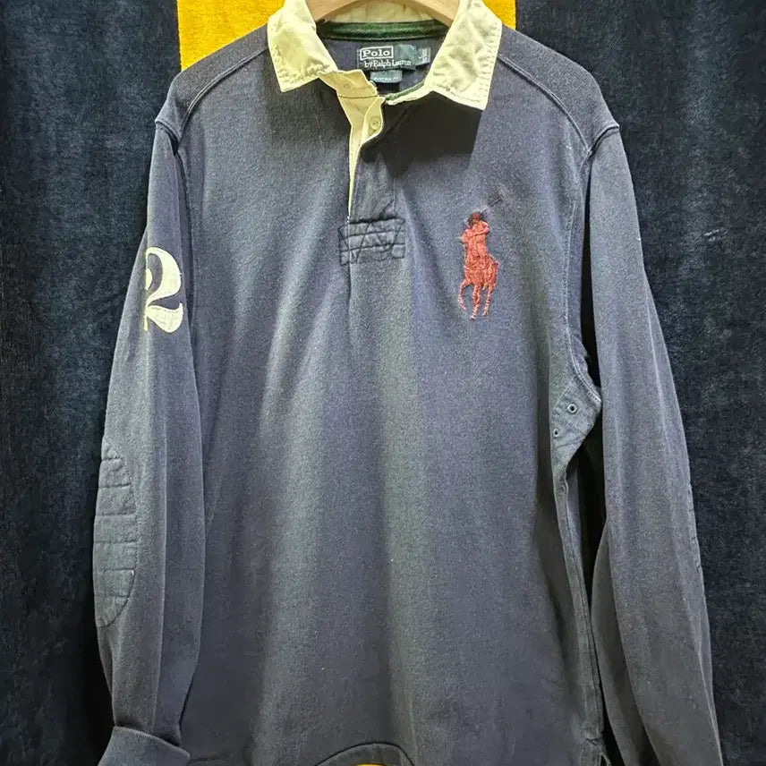 [BUNJANG] Polo Ralph Lauren Big Pony Elbow Patch Rugby Shirt Navy L / [정품] 폴로 랄프로렌 빅포니 엘보패치 럭비티 (네이비/L)