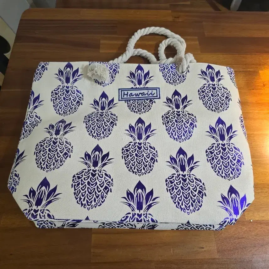 [BUNJANG] Pineapple Pattern Beach Bag / 파인애플 패턴 비치백