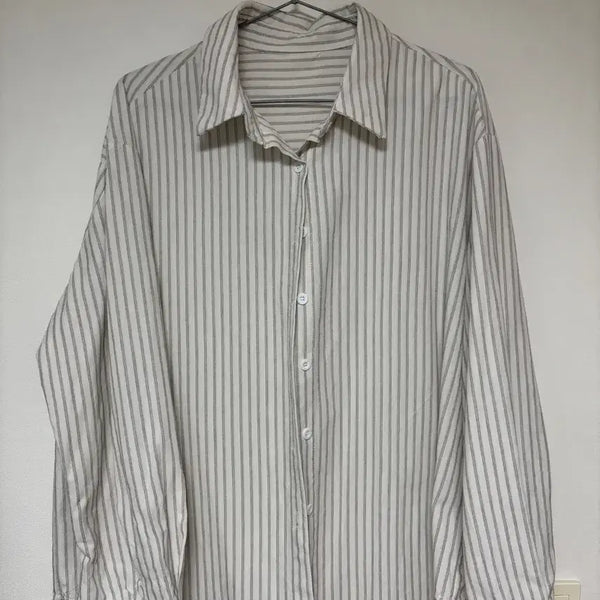 [BUNJANG] White Striped Shirt / 흰색 스트라이프 셔츠