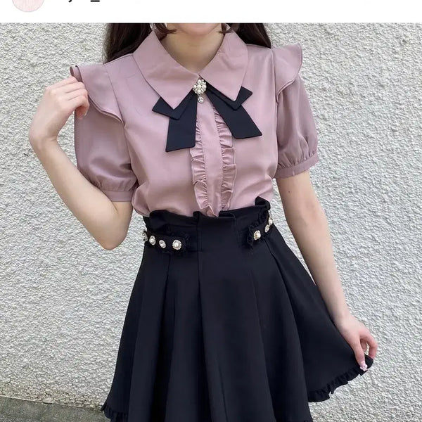 [BUNJANG] Rosita 5-Minute Sleeve Blouse / 로지타 리본 5부 소매 블라우스(드라마 나는 내일 누군가의 여자친구 유아탸 착용)