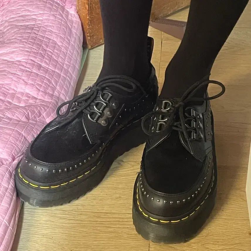 [BUNJANG] Dr. Martens Ramsey 3-Eye Leather Platform Creeper Black / 닥터마틴 램지 3-아이 레더 플랫폼 크리퍼 블랙 250