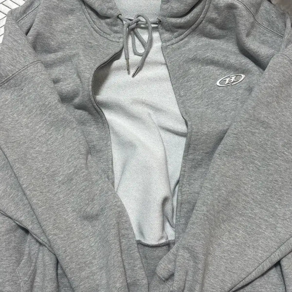 [BUNJANG] Born to Win Chrome B Hooded Zip-up Hoodie Melange Gray / 본투윈 크롬 비 후드집업 멜란지 그레이