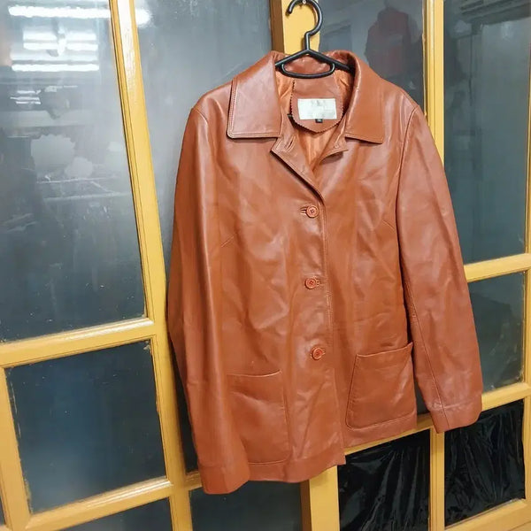 [BUNJANG] JABAH Brown Lambskin Leather Jacket Size 66 / 양가죽 자켓 66 사이즈