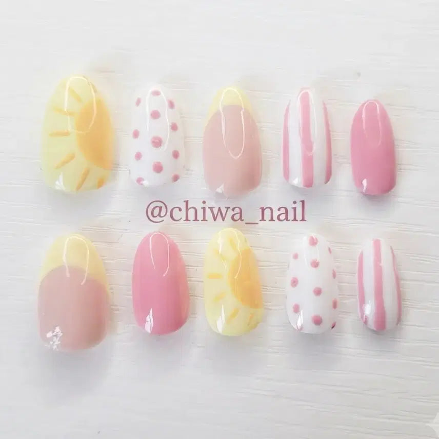 [BUNJANG] Custom Handmade Nail Tips / 주문제작 썬 도트 수제네일팁