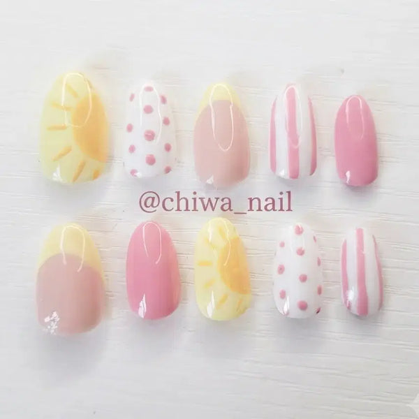 [BUNJANG] Custom Handmade Nail Tips / 주문제작 썬 도트 수제네일팁