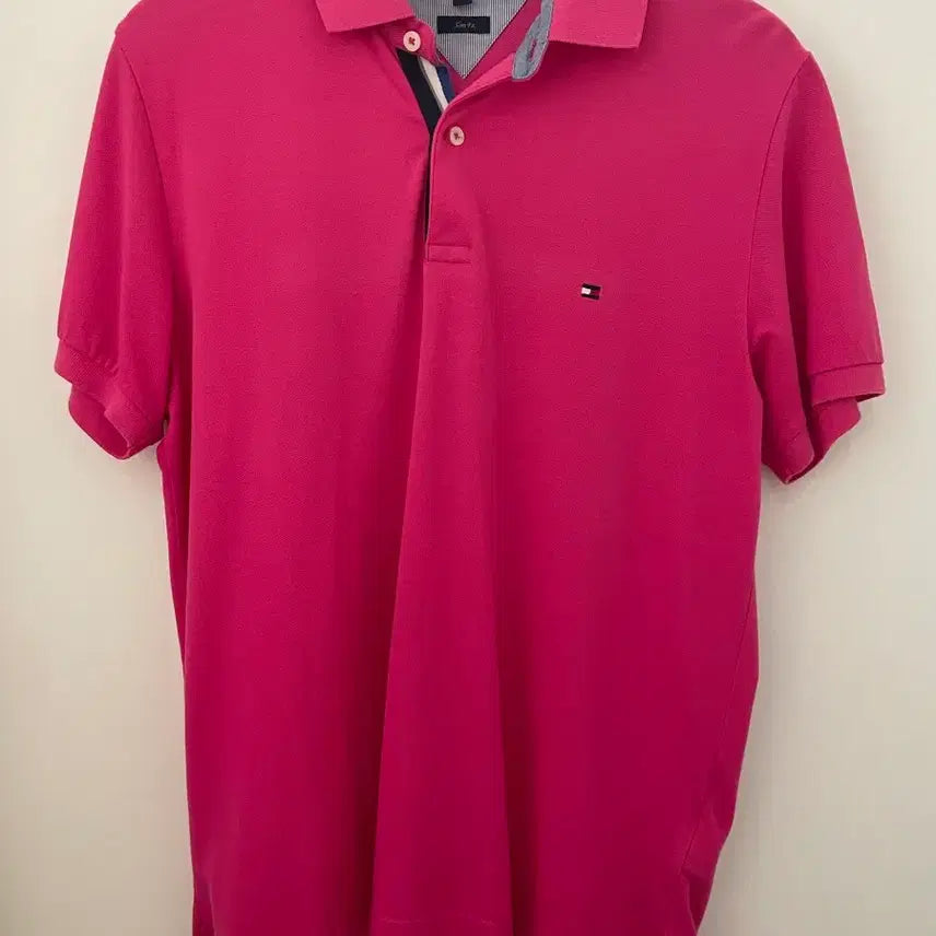 [BUNJANG] Tommy Hilfiger Pink Slim Fit Polo Shirt - Size L / [L] 타미힐피거 핑크 슬림핏 카라티