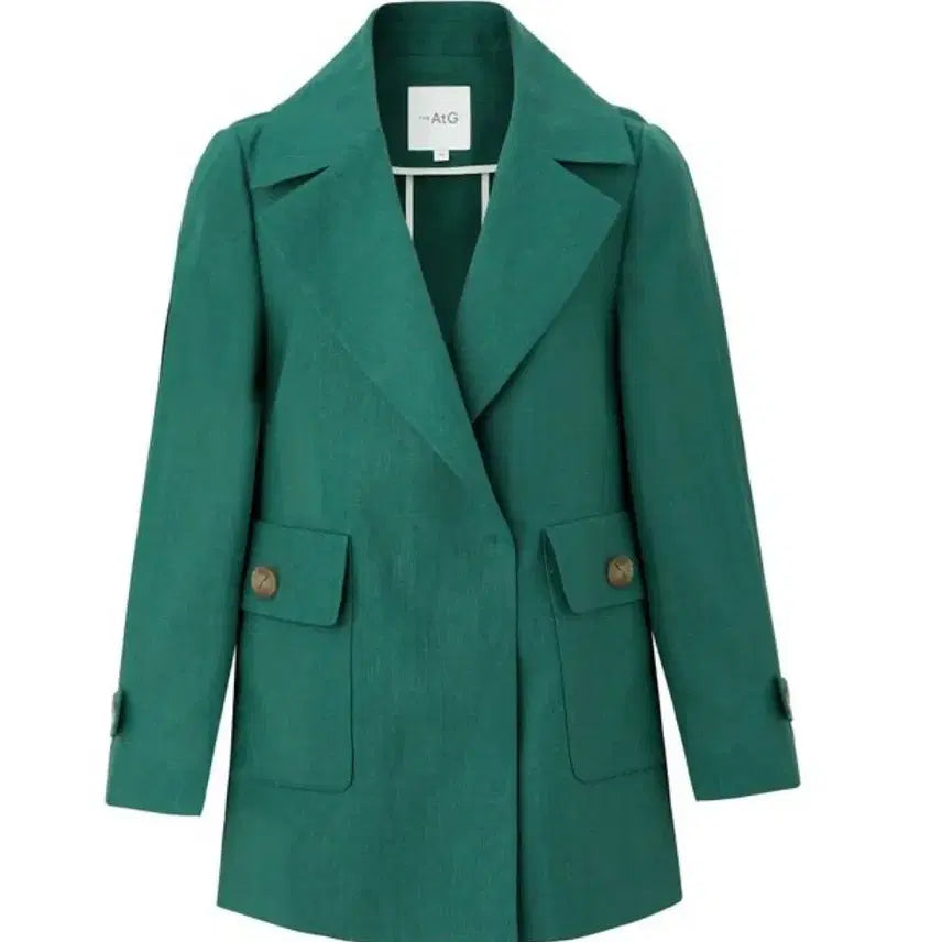 [BUNJANG] The AtG Green Linen Jacket Size 55 / 더엣지 그린 린넨 자켓 55