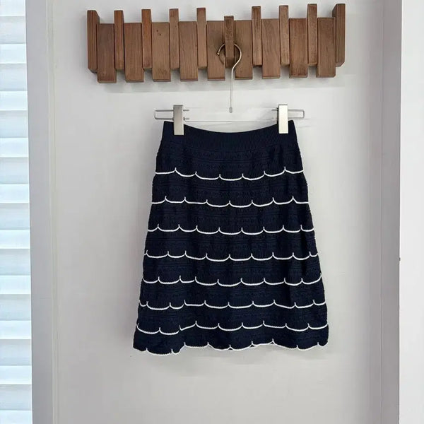[BUNJANG] Sonia Rykiel Wave Knit Skirt / 소니아리키엘 물결 니트 스커트