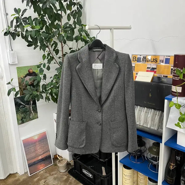 [BUNJANG] Maison Margiela Women's Cashmere Blend Shoulder Puff Jacket 36 / 메종마르지엘라 우먼 캐시미어 블렌드 숄더퍼프 자켓 36