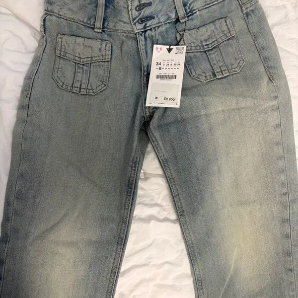 [BUNJANG] Zara Light Wash Cargo Pocket Jeans (Size 34) / 자라 연청바지