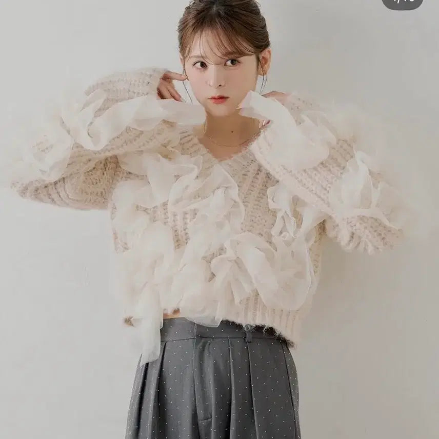 [BUNJANG] Chico Frill Knit / CHICO 프릴 니트 / 치코 양산형 일녀 스나계 립서비스