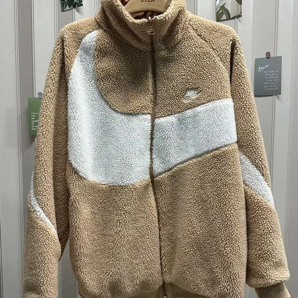 [BUNJANG] Nike Big Swoosh Reversible Fleece Jacket / >정품 나이키 빅스우시 뽀글이 양면 자켓