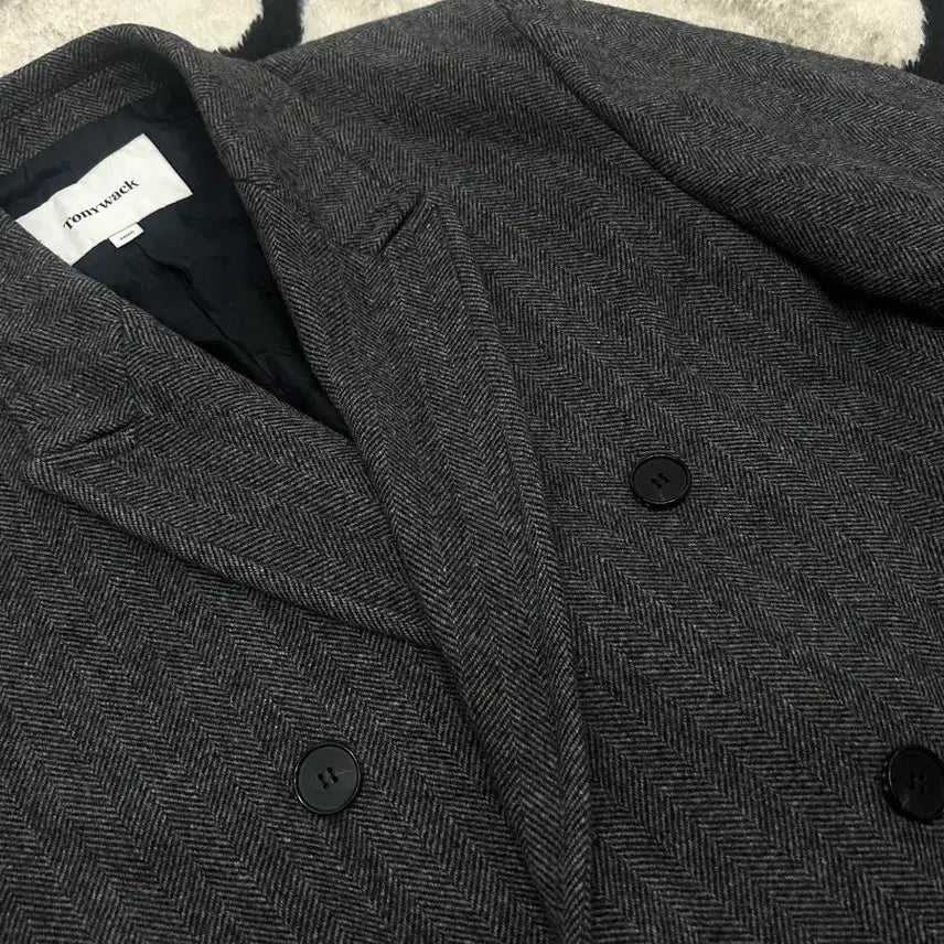 [BUNJANG] TONYWEX Herringbone Double Breasted Long Coat / [M]토니웩 헤링본 더블 브레스티드 롱 코트
