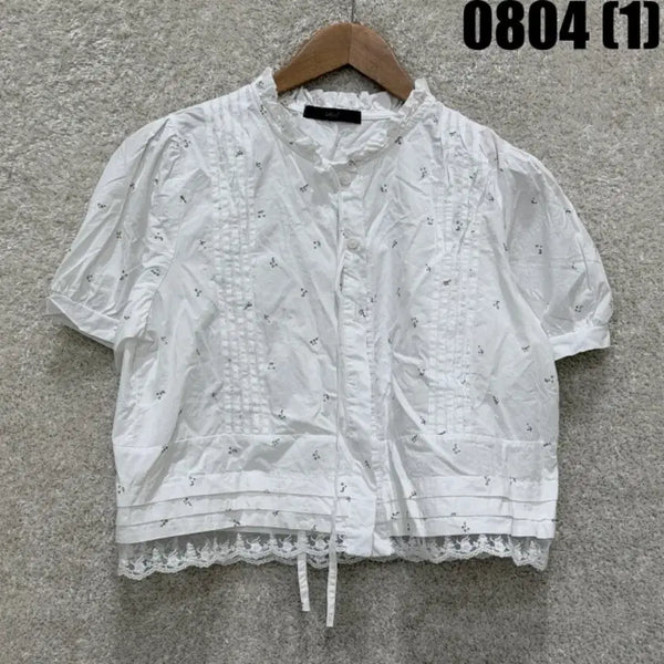 [BUNJANG] Le shop Floral Pattern Short Sleeve Blouse / Le shop 플로럴 패턴 반팔 블라우스