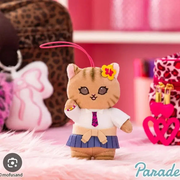 [BUNJANG] Mofusand Cat Tanning School Uniform Keychain / [새상품]모프샌드 모후샌드 갸루 교복 스쿨 고양이 태닝 키링