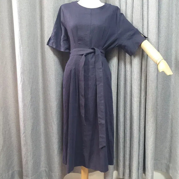 [BUNJANG] High-Quality Blend Waist Tie One-Piece Dress / 77마혼방 고급 허리끈 원피스