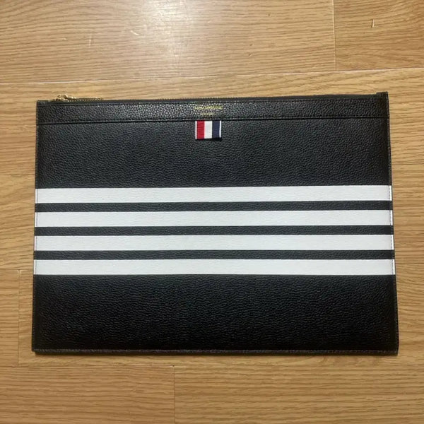 [BUNJANG] Thom Browne Black Pebble Grain Leather Clutch Bag / 톰브라운 블랙 페블 그레인 레더 클러치