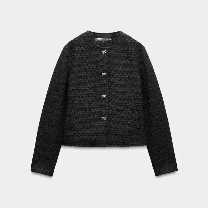 [BUNJANG] Zara Ribbon Button Structure Jacket Tweed Size S / 자라 리본 버튼 스트럭처 재킷 트위드 S사이즈 판매합니다