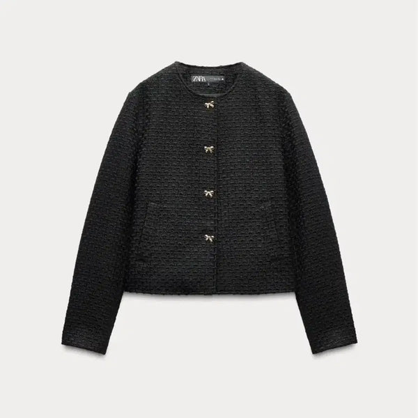 [BUNJANG] Zara Ribbon Button Structure Jacket Tweed Size S / 자라 리본 버튼 스트럭처 재킷 트위드 S사이즈 판매합니다