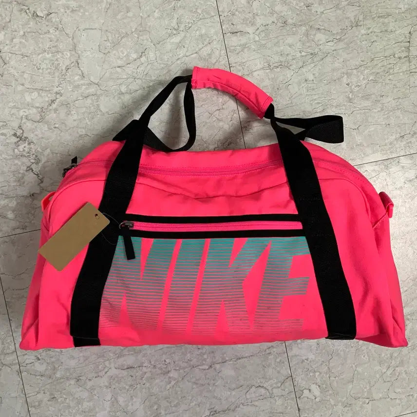 [BUNJANG] Nike Big Logo Printing Fluorescent Hot Pink Mint Sports Tote Bag Y2K Vintage Gyaru / 나이키 빅로고 프린팅 형광 핫핑크 민트 스포츠 가방 y2k 토트백 빈티지 갸루