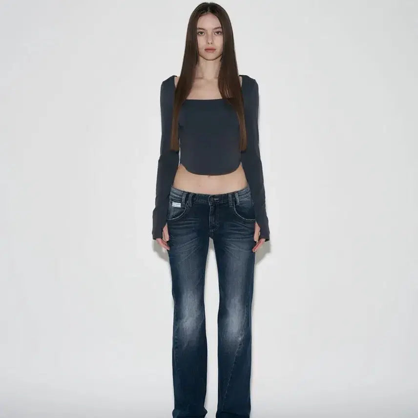 [BUNJANG] Please No Follow 25 Vintage Washing Bootcut Denim Jeans / 플리즈노팔로우 25빈티지 워싱 부츠컷 데님