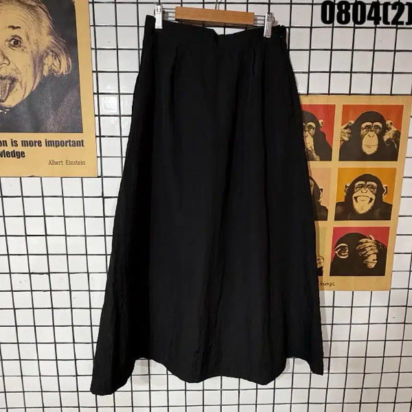 [BUNJANG] Black Crinkled Long Skirt / 블랙 바스락 롱 스커트 0804