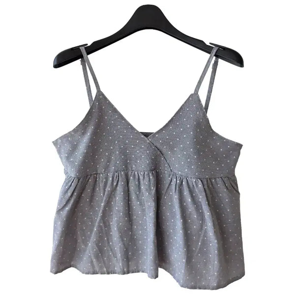 [BUNJANG] Gray Dot Cotton Bustier / S/그레이 도트 면 뷔스띠에/새제품