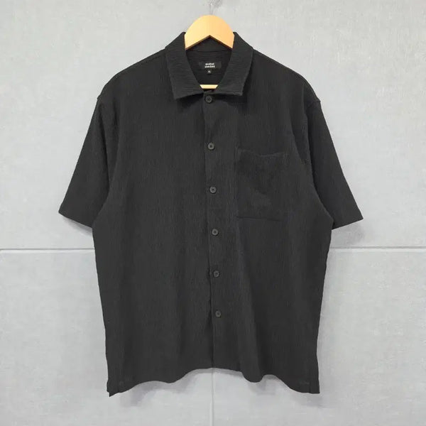 [BUNJANG] Musinsa Standard Dark Grey Textured Open Collar Short Sleeve Shirt XL / 무신사 스탠다드 다크 그레이 텍스처 오픈카라 반팔 셔츠