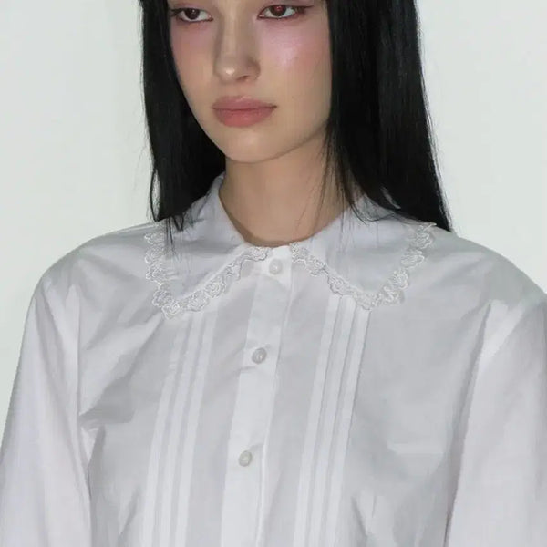 [BUNJANG] Crank Race Long Sleeve Blouse Shirt / 크랭크 레이스 긴팔 블라우스 셔츠