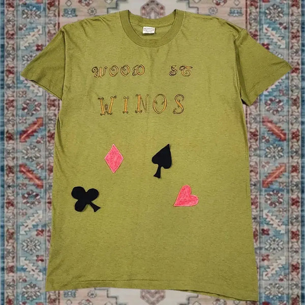 [BUNJANG] Howard Knit 90s Trump Card Patch Olive T-Shirt XL / 90s Howard Knit 트럼프 패치 올리브 티셔츠 XL