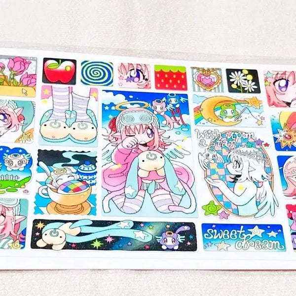 [BUNJANG] Kitsch Character Deco Stickers for Journaling / 다꾸스티커 다꾸사각스티커 다이어리스티커 인물다꾸 샤오홍슈다꾸 인물스티커 미소녀스티커 샤오홍슈스티커 키치인물다꾸 다꾸띵 다꾸템 다꾸씰스티커