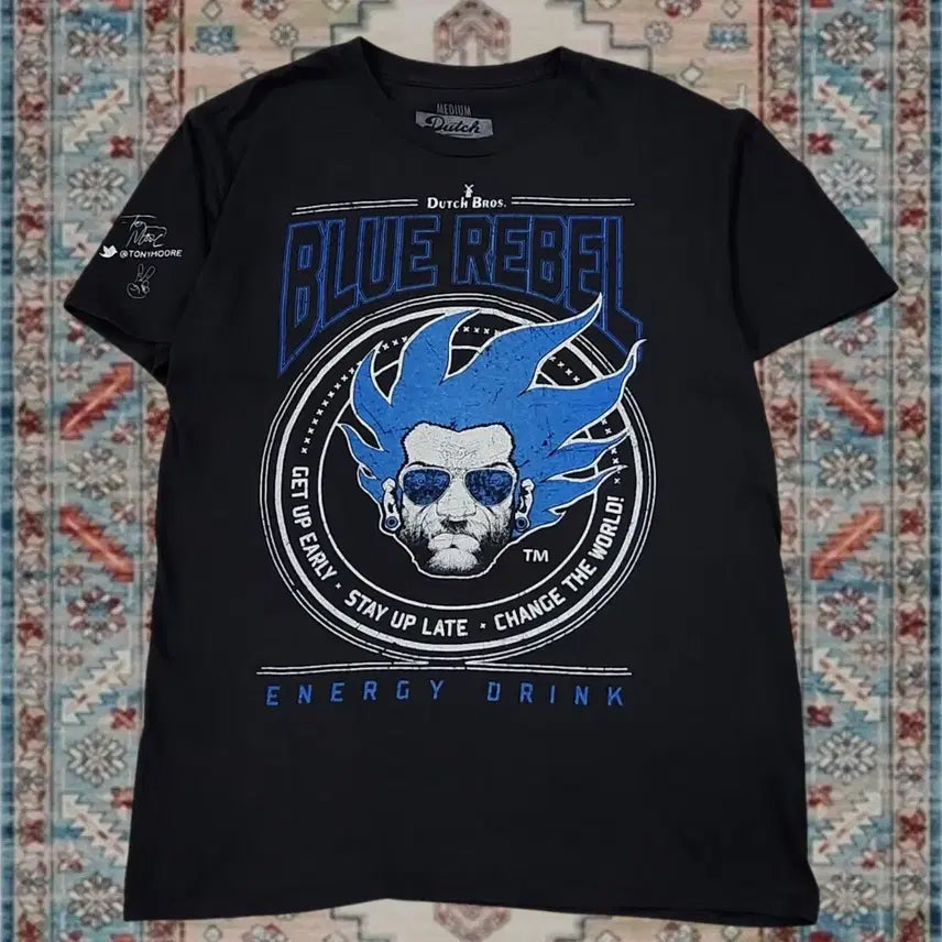 [BUNJANG] Dutch Bros Blue Rebel Graphic T-Shirt / 더치 브로스 Dutch Bros 블루 리벨 그래픽 티셔츠 M