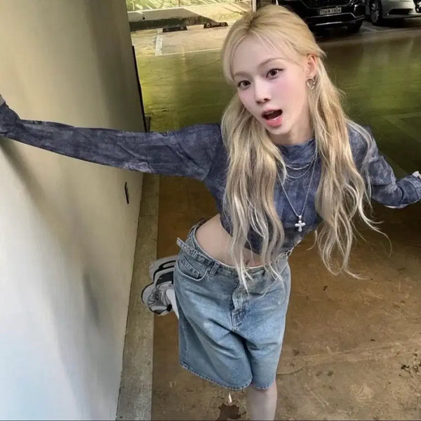 [BUNJANG] As If Cafe Bermuda Wide Denim Winter Denim Jeans / 에즈이프캘리 버뮤다 와이드 데님 윈터 데님
