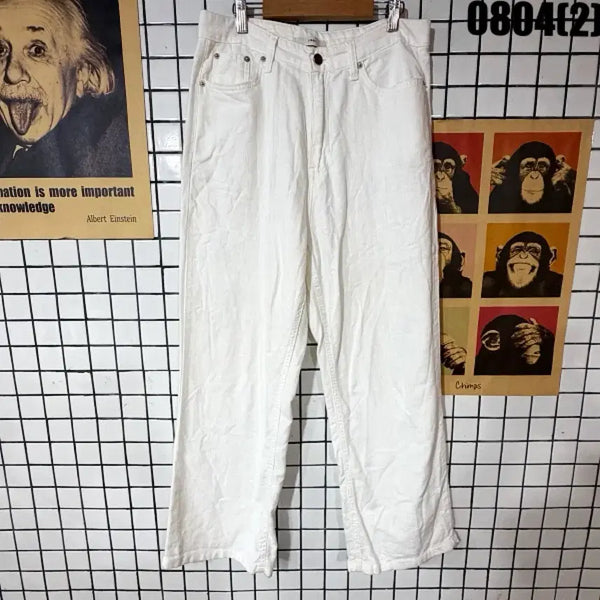 [BUNJANG] LIBRE White Wide Pants Size 30 / LIBRE 화이트 와이드 팬츠 3 0804