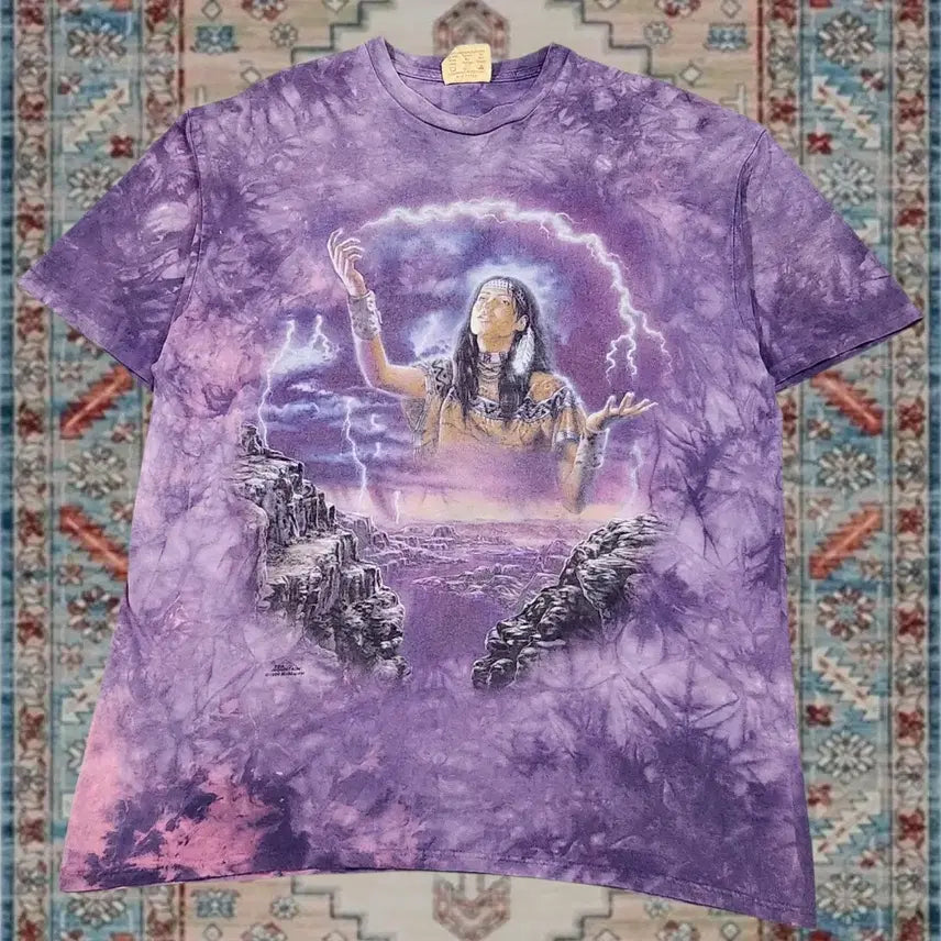 [BUNJANG] The Mountain 1999 Native American Tie-Dye T-Shirt XL / 90s 더 마운틴 1999 네이티브 아메리칸 타이다이 티셔츠 XL