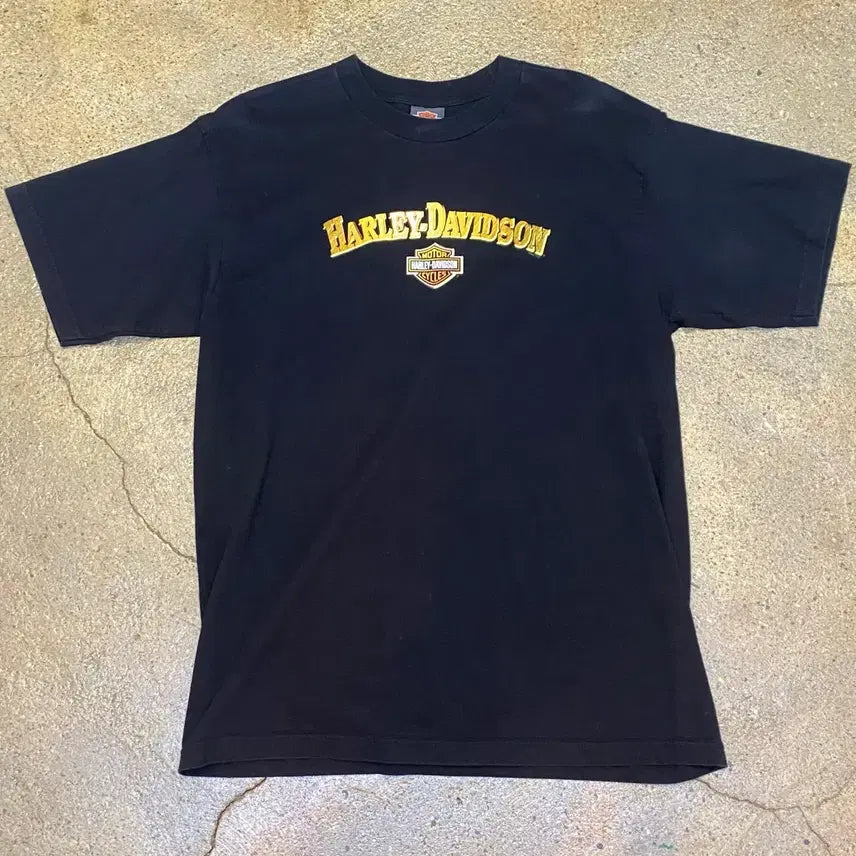 [BUNJANG] USA Vintage Harley-Davidson Logo Print Short Sleeve T-Shirt / 미국 빈티지 할리데이비슨 로고 프린팅 반팔티