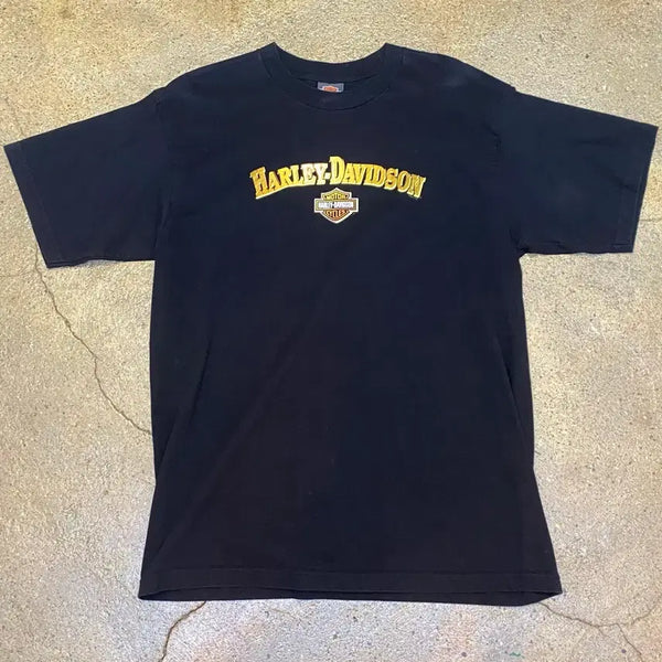 [BUNJANG] USA Vintage Harley-Davidson Logo Print Short Sleeve T-Shirt / 미국 빈티지 할리데이비슨 로고 프린팅 반팔티