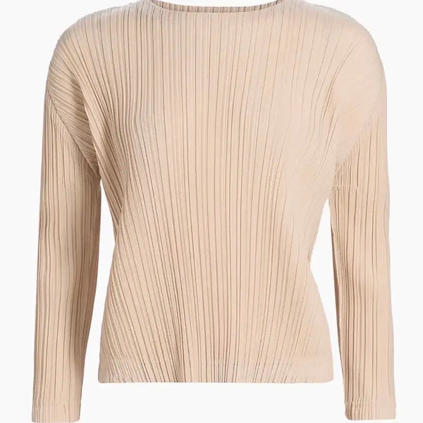 [BUNJANG] Pleats Please Issey Miyake Wool Pleats Top Size 5 Beige / 플리츠플리즈 이세이미야케 울플리츠탑 5