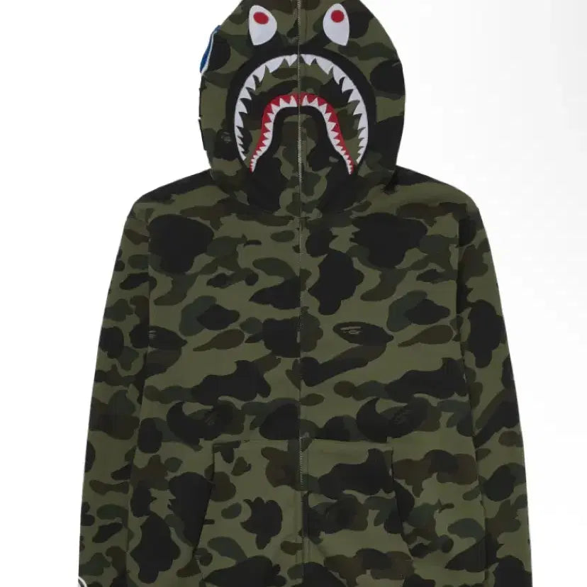 [BUNJANG] BAPE Shark Hoodie Green Size M / 베이프 샤크후드 m