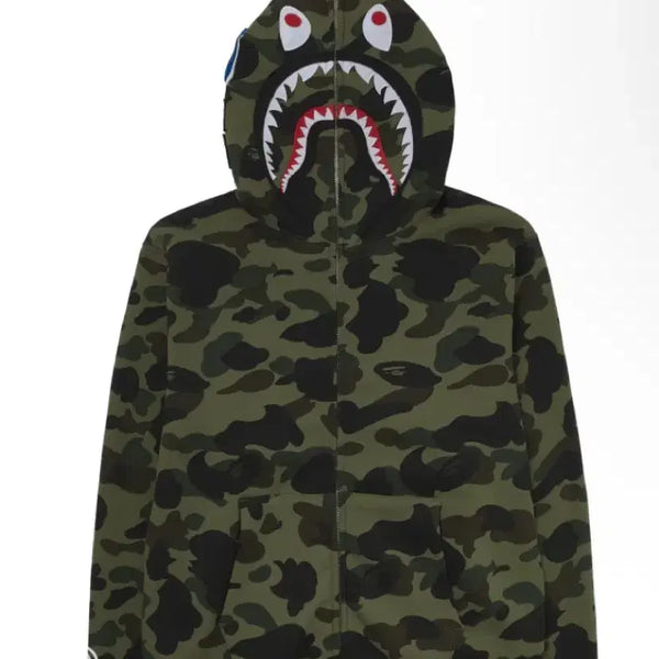 [BUNJANG] BAPE Shark Hoodie Green Size M / 베이프 샤크후드 m